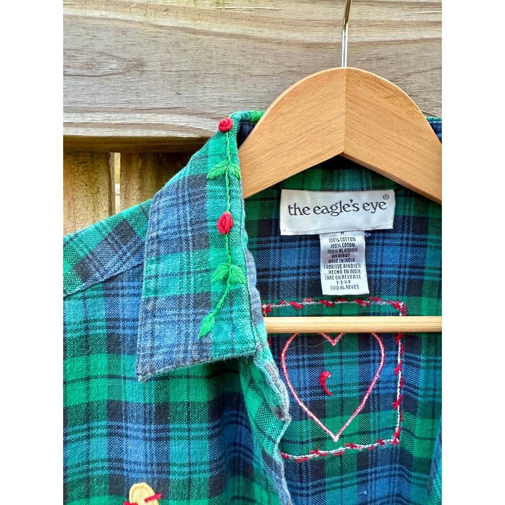 Eagle’s Eye Holiday Patchwork Flannel (Vintage) - Picture 3 of 9